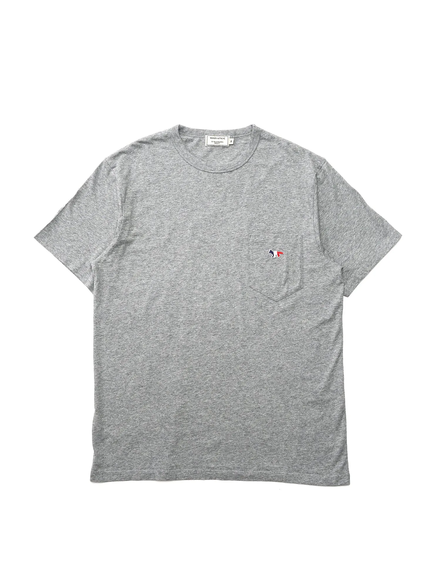 M_TEE-SHIRT TRICOLOR FOX PATCH_GREY MELANGE