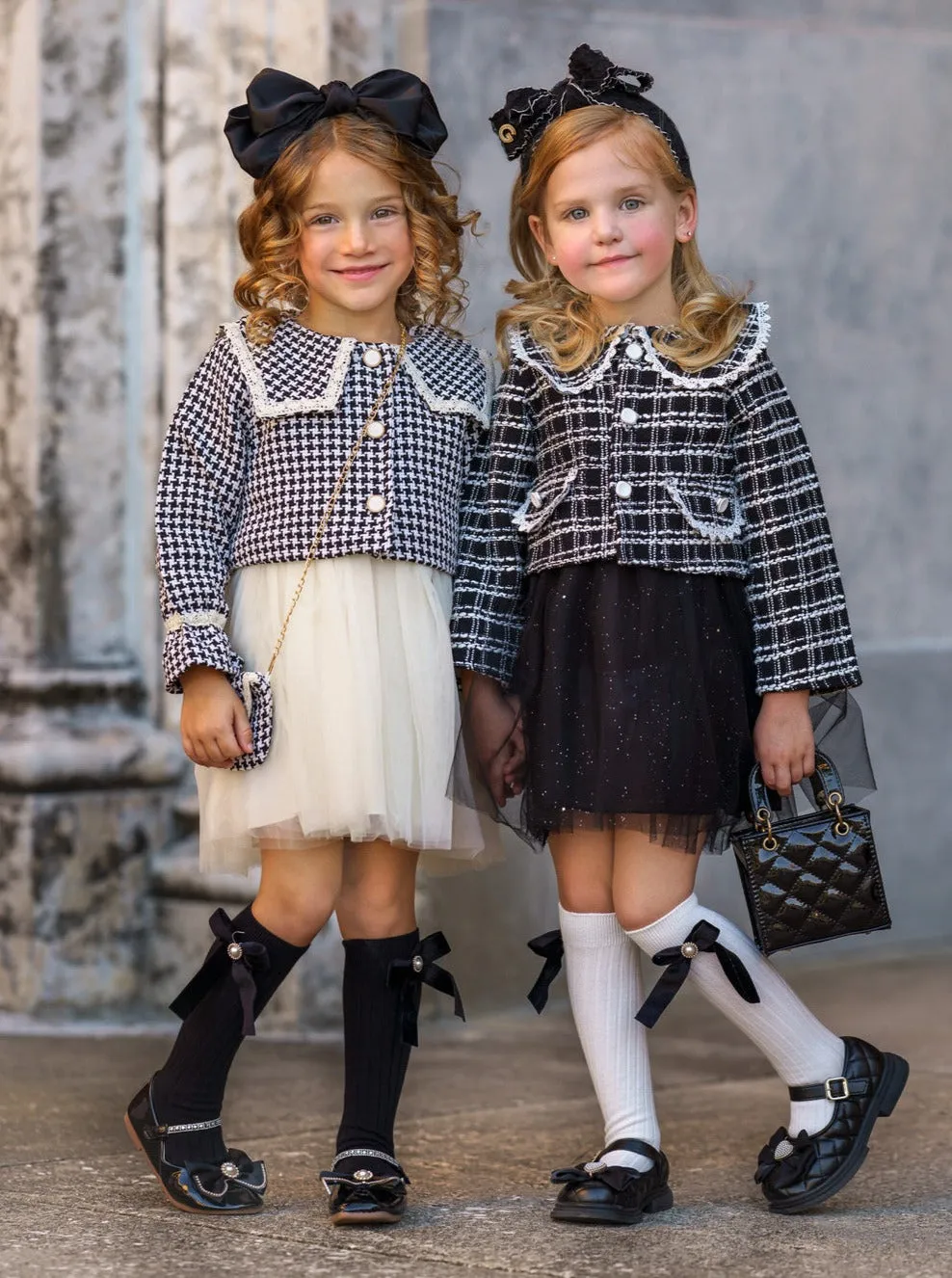 My Classy Girl Black Houndstooth Blazer and Dress Set