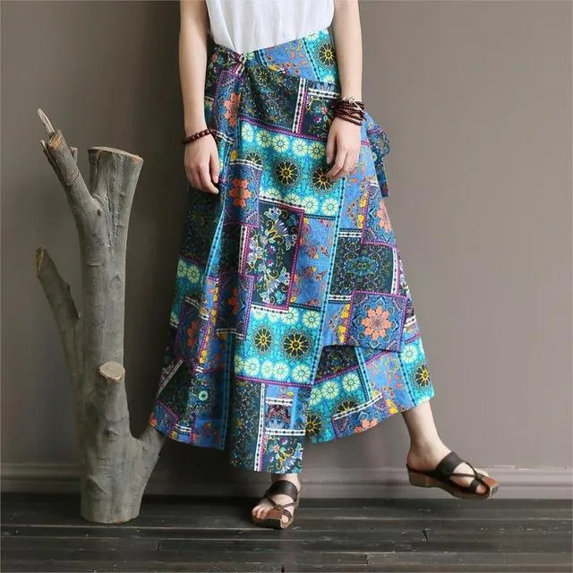 National Style Colorful Retro Skirts