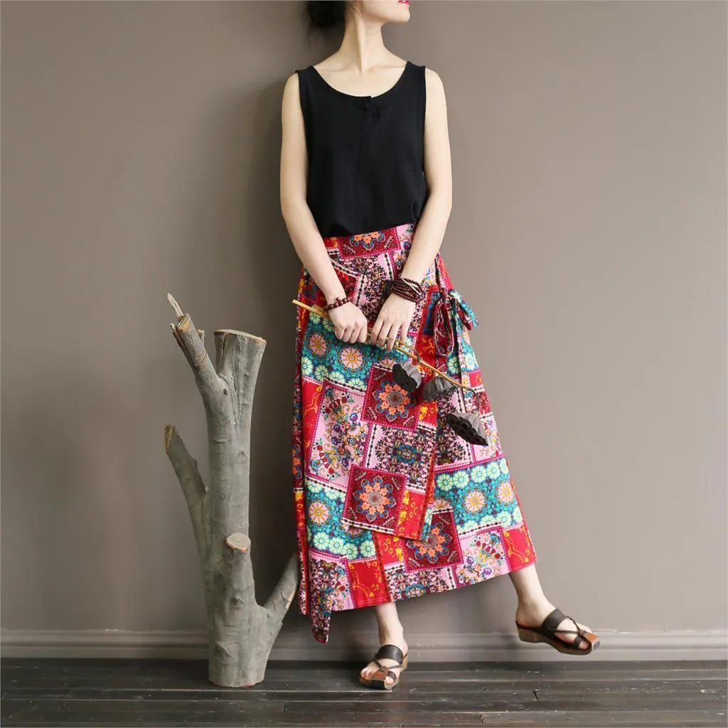 National Style Colorful Retro Skirts