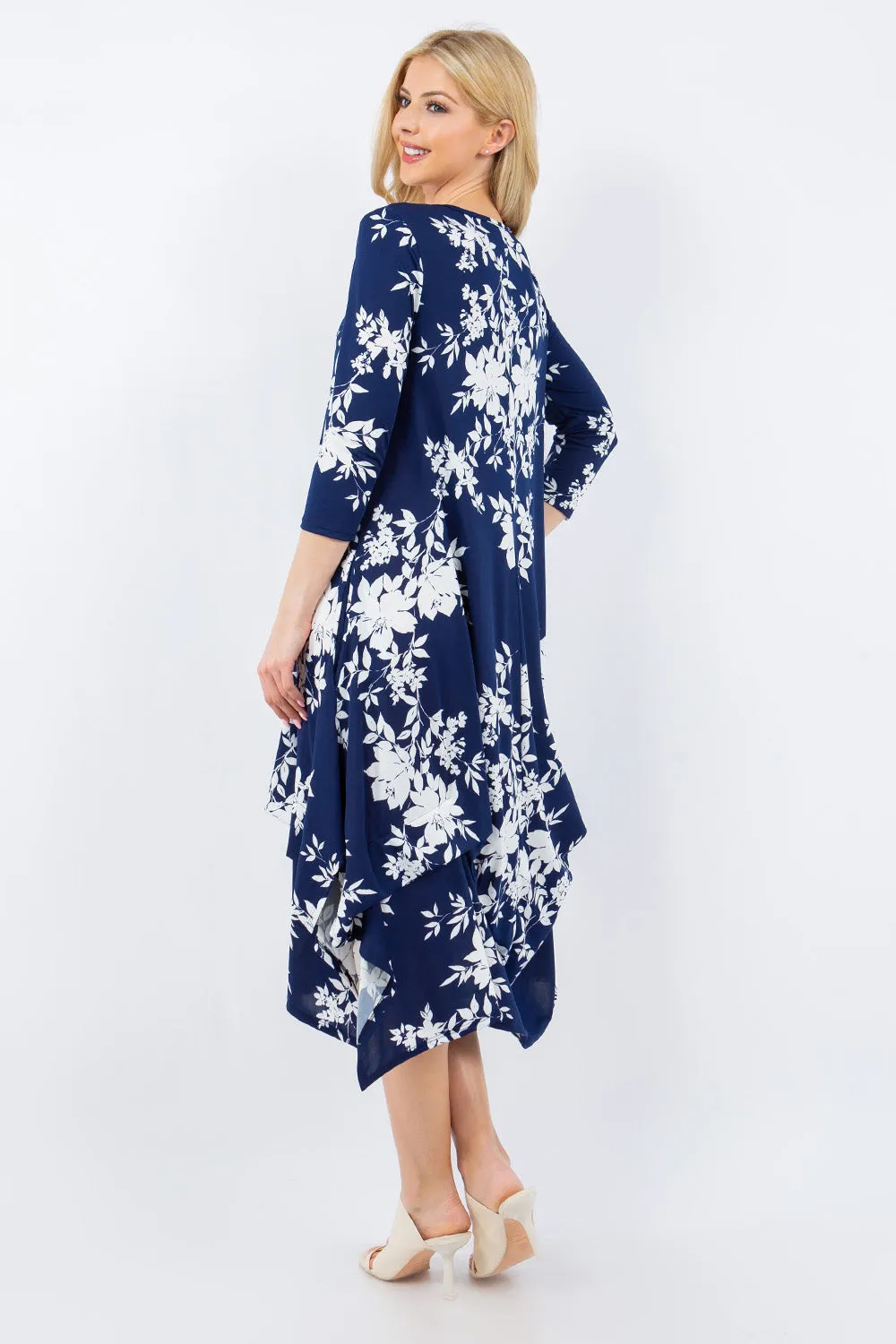 Navy Floral Dress