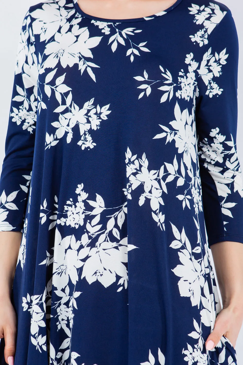 Navy Floral Dress