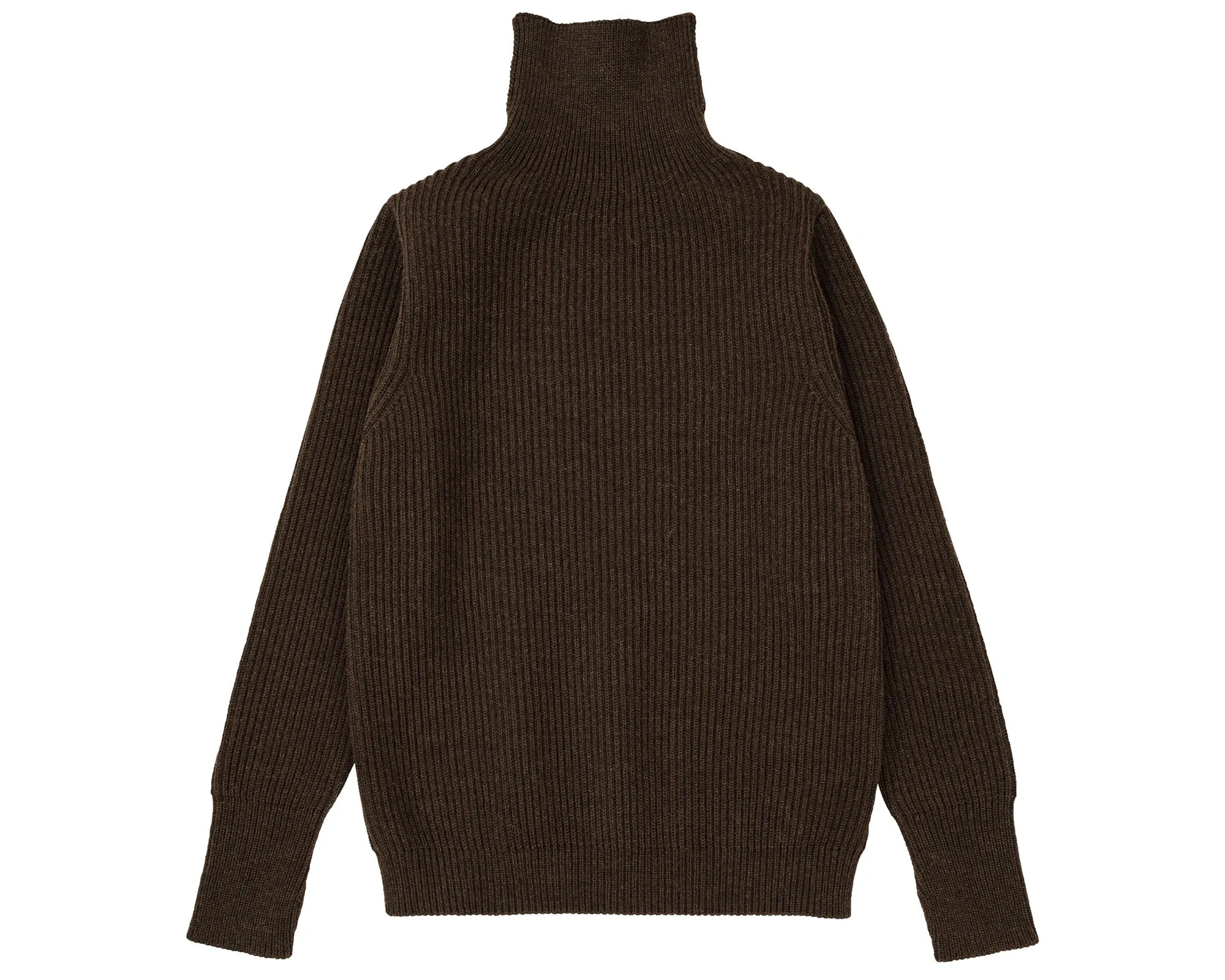 Navy Turtleneck Natural Brown