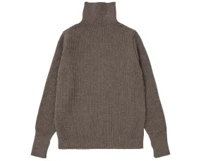 Navy Turtleneck Natural Taupe