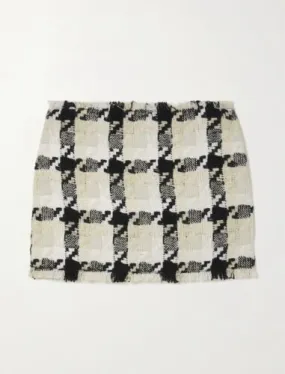 New Versace Checked Wool-Blend Tweed Mini Skirt - Runway Collection Dor Ladies