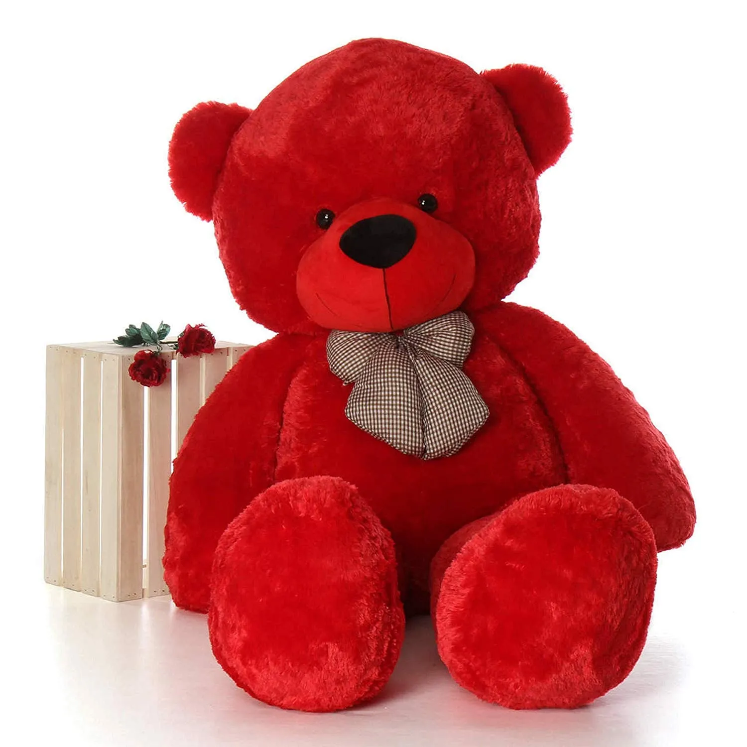 Niku 3 Feet Teddy Bear, Soft Toys for Girls Kids Boys, Lovable Huggable Big Teddy Bear Plushies for Girlfriends/Wife/Kids/Husband - (Red, 85 cm)