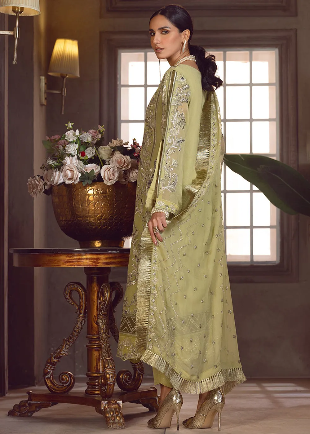 Olive Green Pakistani Suit | Emaan Adeel | Le Festa Formal Edit 7 | LF-704