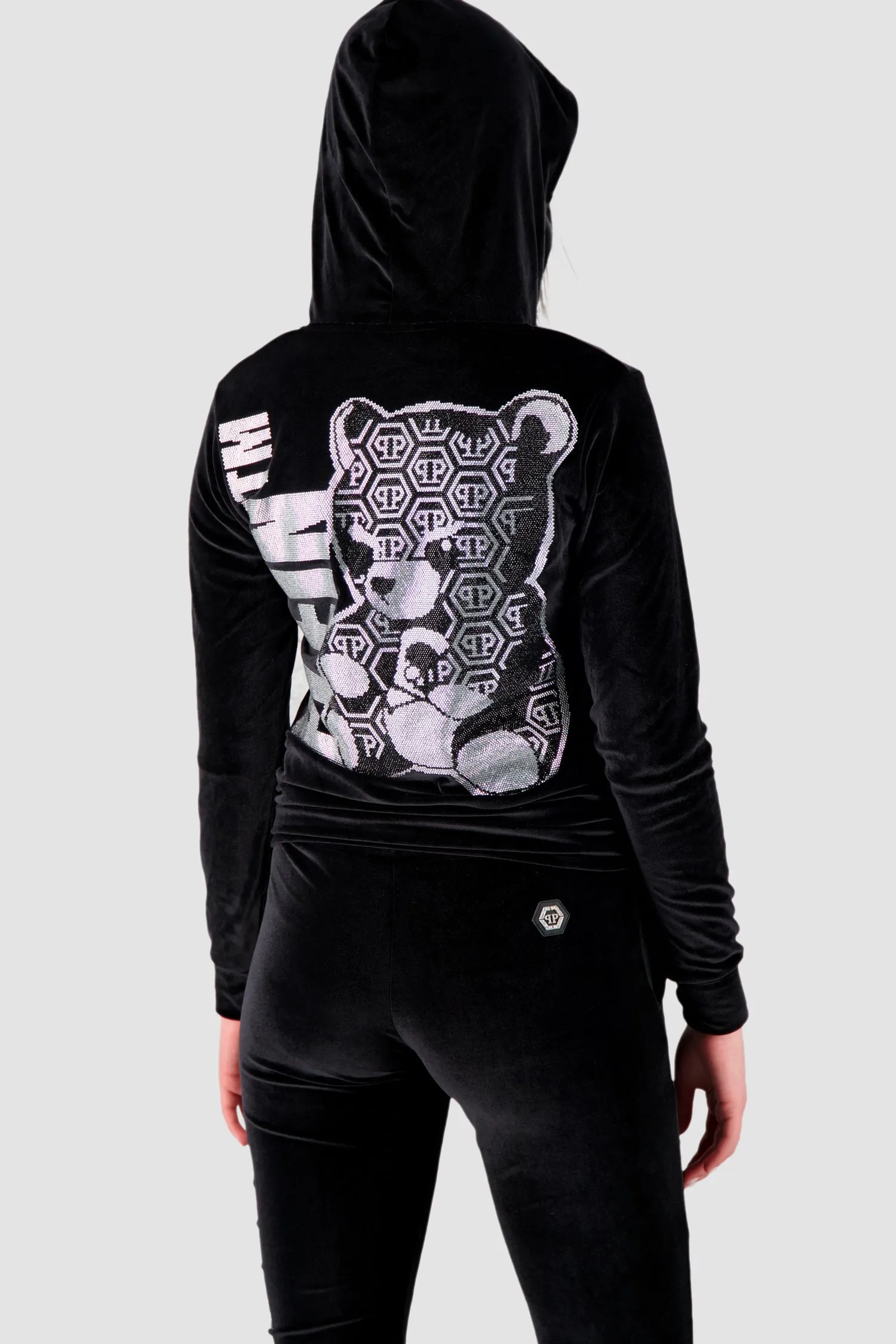 Philipp Plein Black Teddy Bear Hoodie