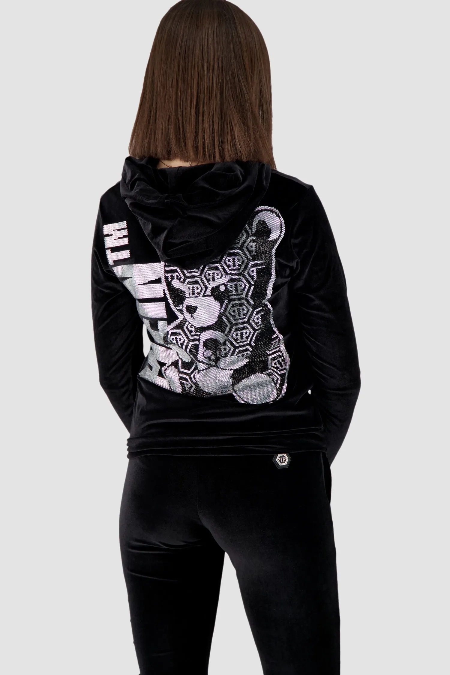 Philipp Plein Black Teddy Bear Hoodie