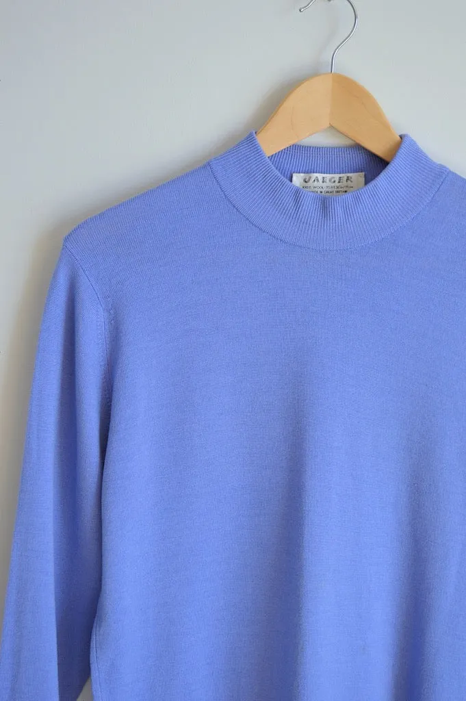 Powder Blue Lightweight Wool Turtleneck | S-M