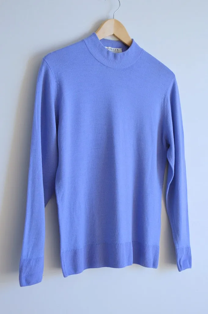 Powder Blue Lightweight Wool Turtleneck | S-M