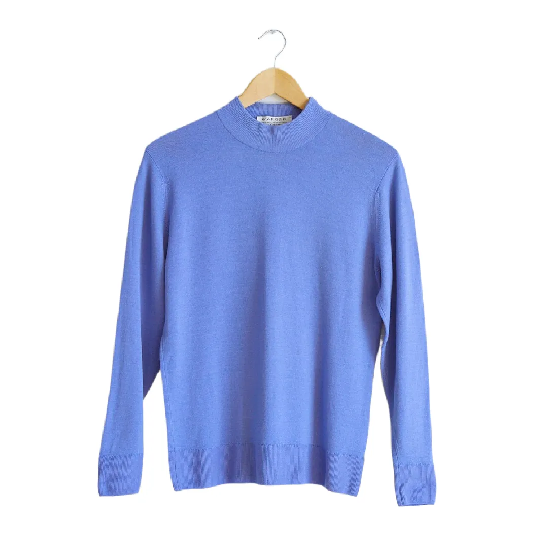 Powder Blue Lightweight Wool Turtleneck | S-M