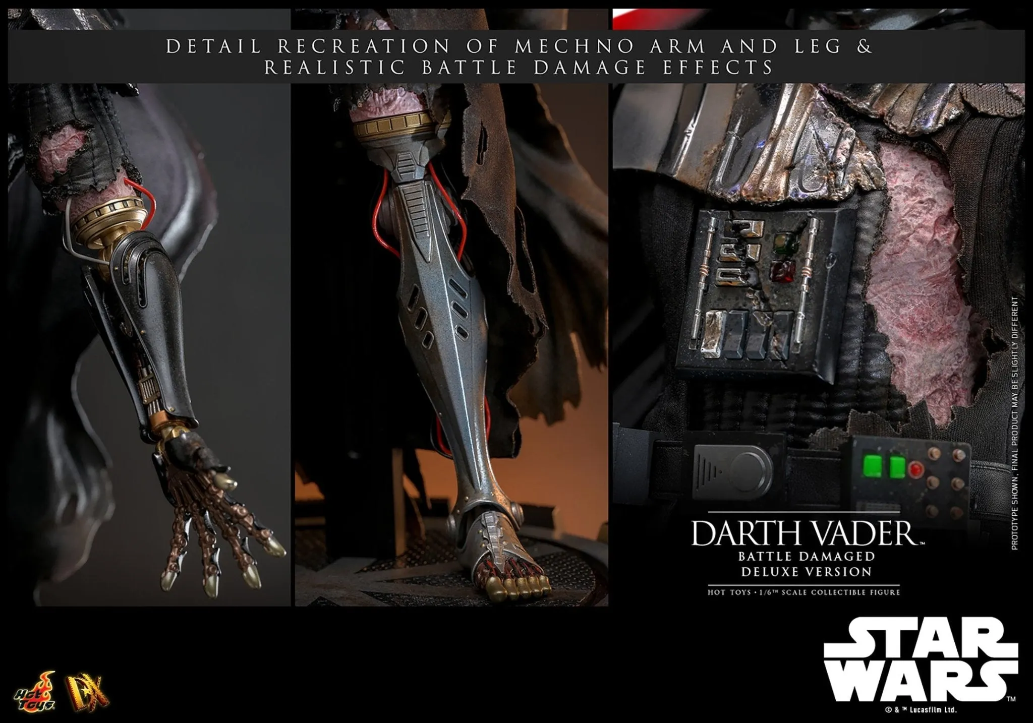 PRE-ORDER: Hot Toys Star Wars Darth Vader (Battle Damaged) (Deluxe Version) Sixth Scale Figure