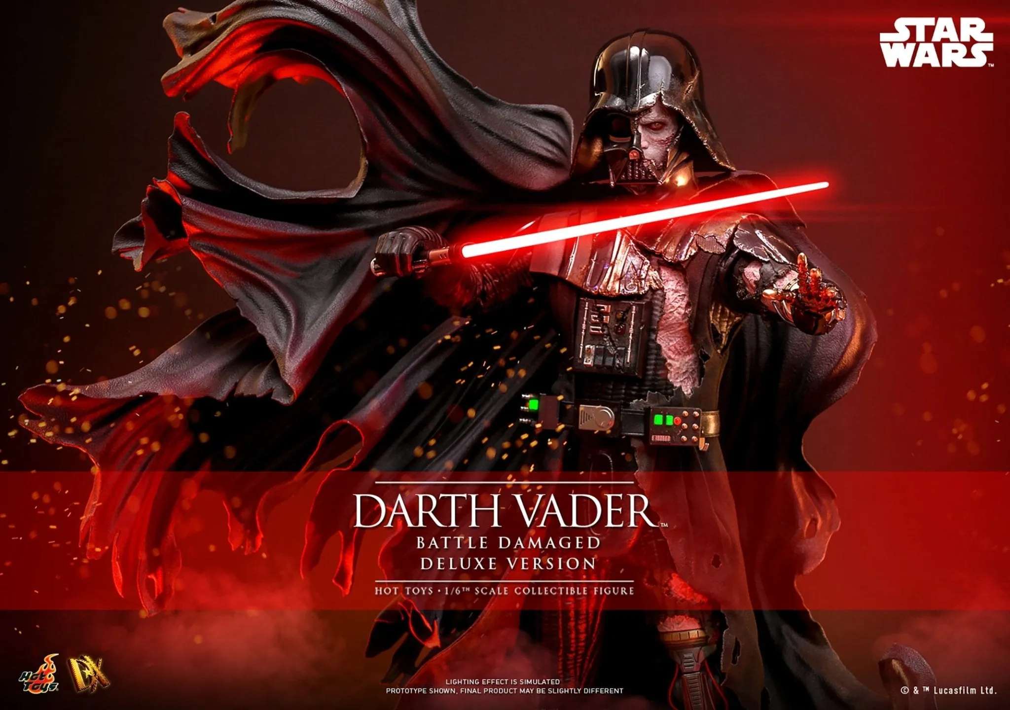 PRE-ORDER: Hot Toys Star Wars Darth Vader (Battle Damaged) (Deluxe Version) Sixth Scale Figure