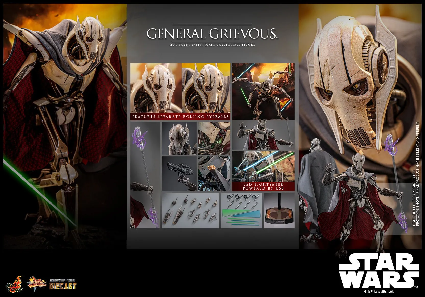 PRE-ORDER: Hot Toys Star Wars General Grievous Sixth Scale Figure