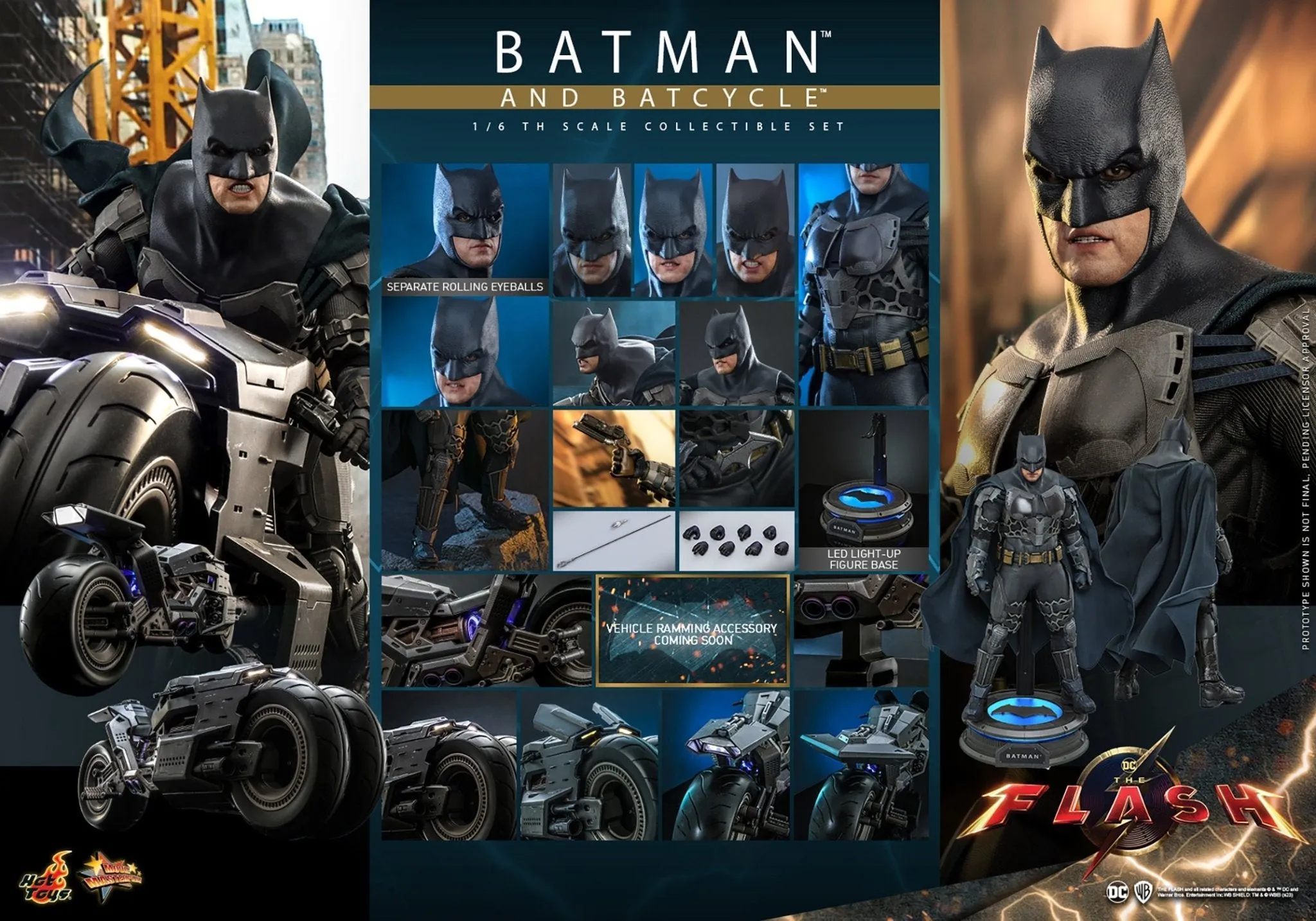 PRE-ORDER: Hot Toys The Flash: Batman and Batcycle Sixth Scale Figure Set