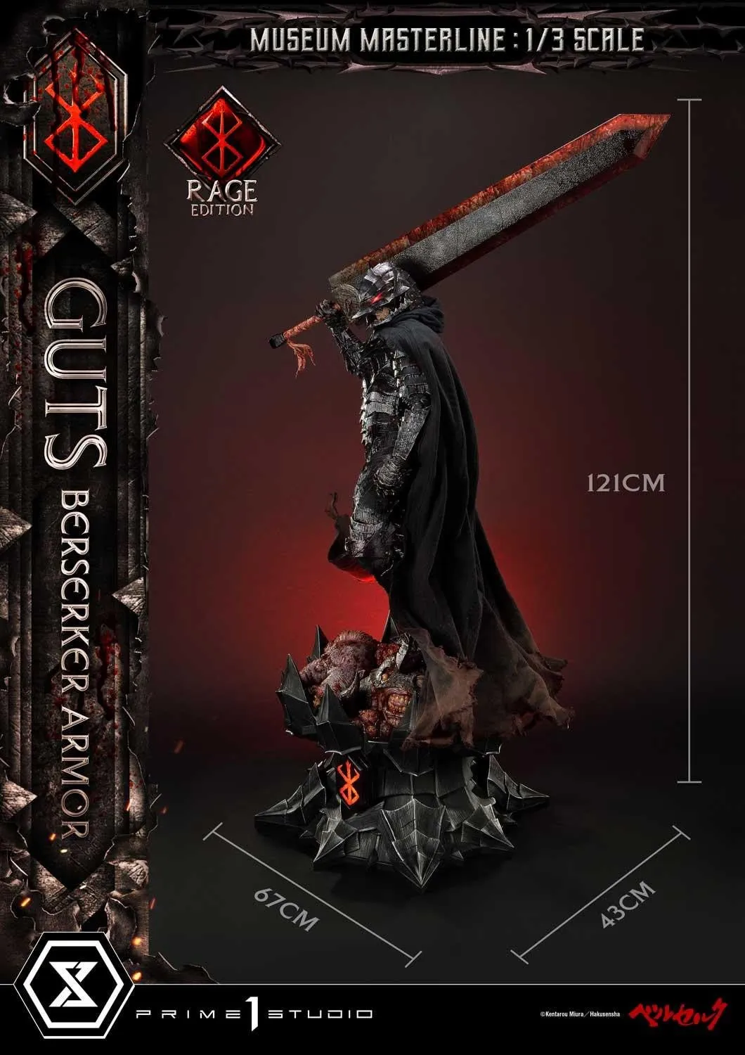 PRE-ORDER: Prime 1 Studio Museum Masterline Berserk Guts, Berserker Armor Rage Edition DX Bonus Version 1/3 Scale Statue