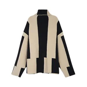 Pre Order:  Striped Knit Pleated Loose Sweater