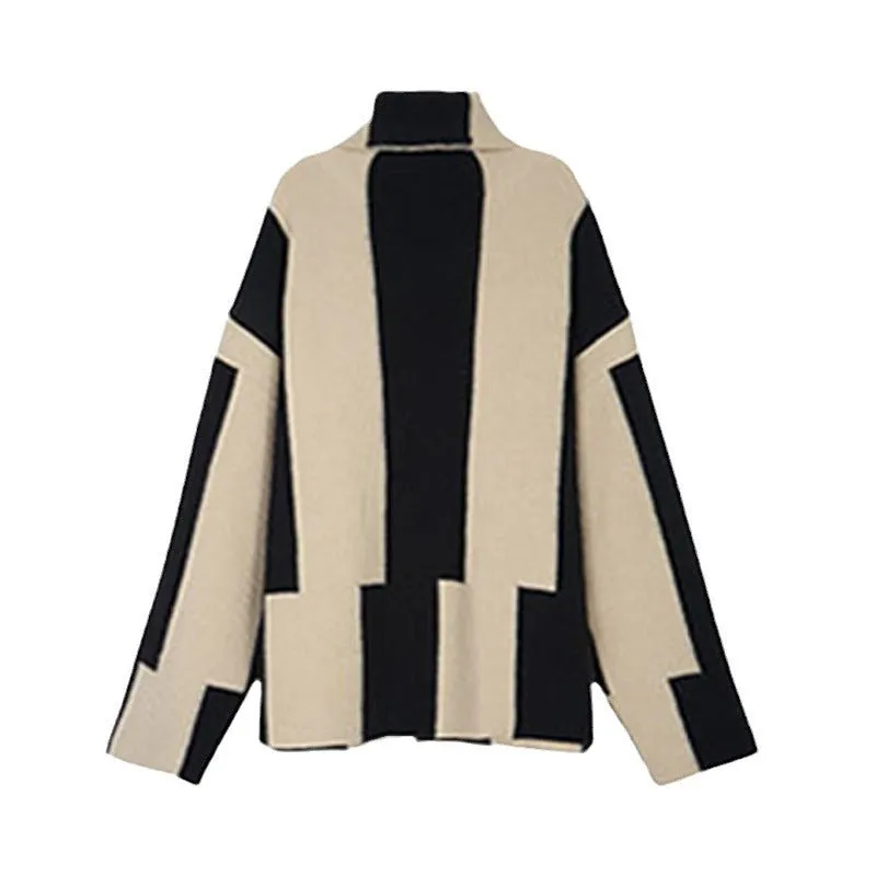 Pre Order:  Striped Knit Pleated Loose Sweater