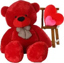 PT HOUSE Teddy Bear Soft Toy, 3 Feet, Birthday Gift for Girls, Plush (5 Feet, Red)