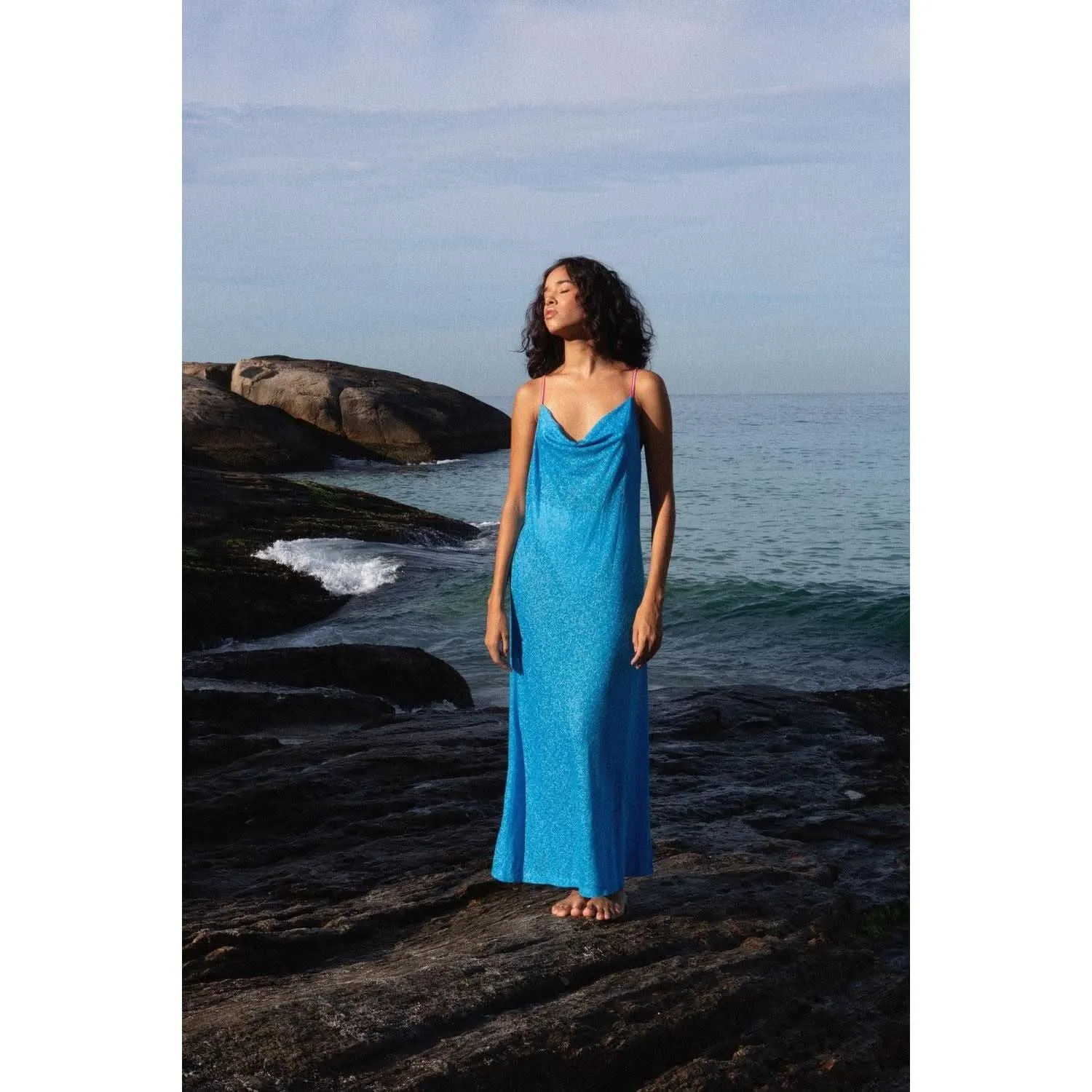 Pītusa Cowl Neck Slip Dress