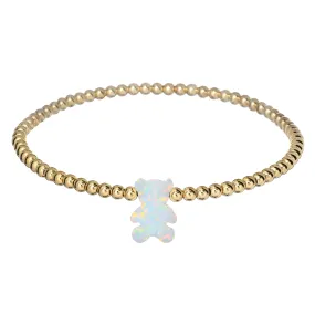 "TEDDY BEAR" Opal Charm with Tarnish-Free Ball Beads