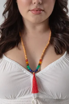 Rainbow Mala Bead Necklace