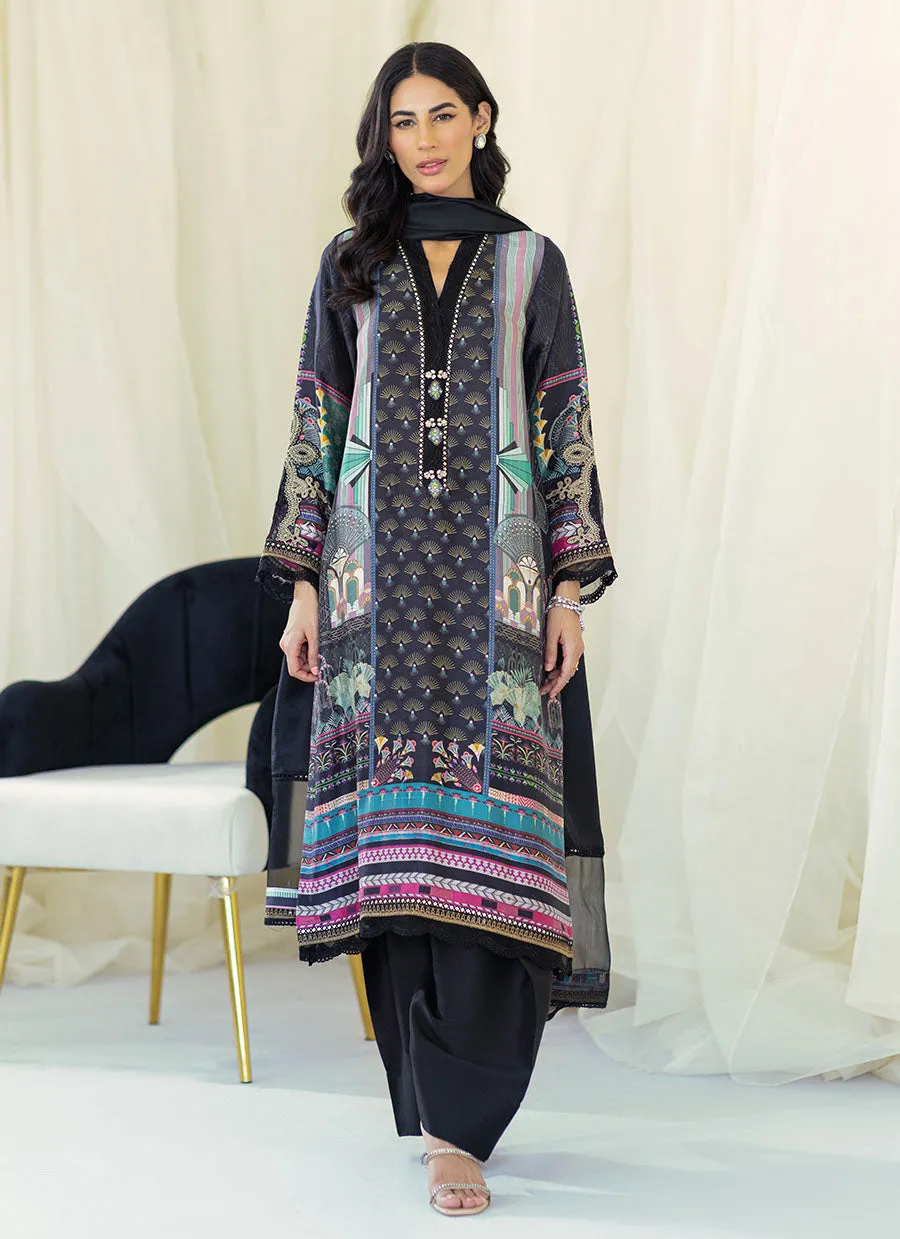 Raquel Onyx Silk Shirt and Dupatta