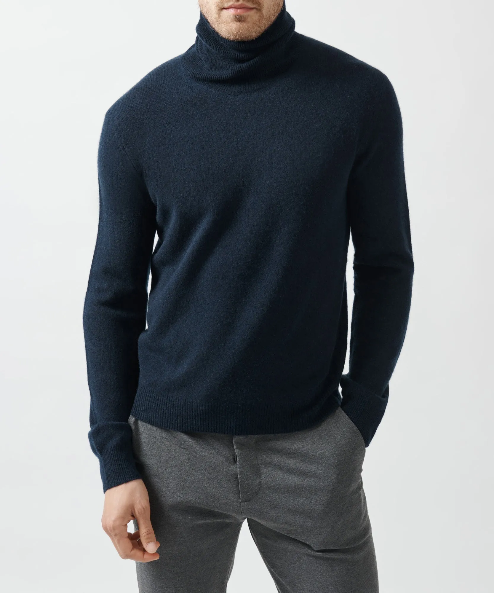 Recycled Cashmere Turtleneck Sweater - Midnight