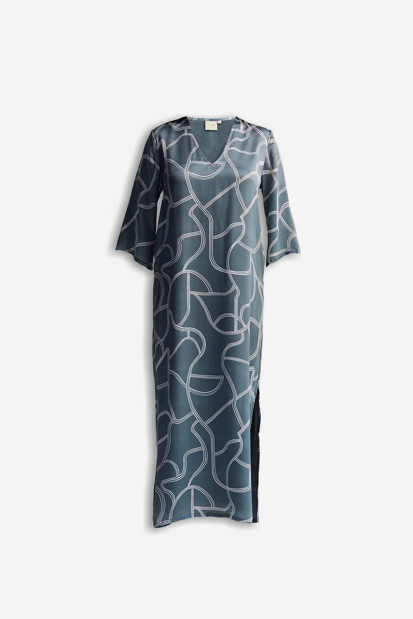 Reistor Maxi Dress with Side Slits in Abstract Stripes | NEW COLLECTION