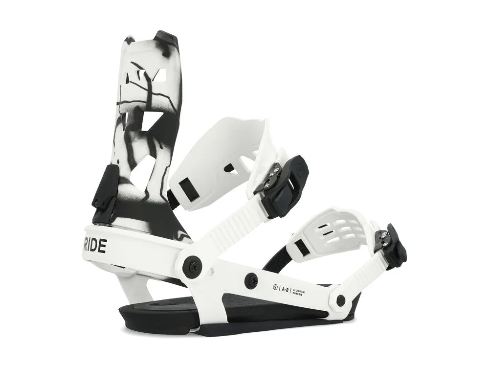 Ride 2024 A-8 Snowboard Bindings - White