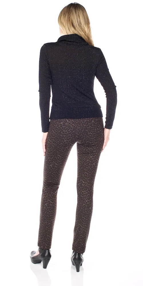 Rocket Crop Turtleneck, black shimmer