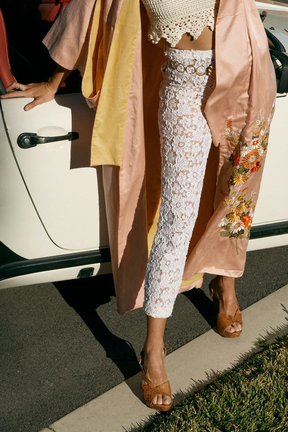 Roll With The Changes Silk Satin Embroidered Kimono