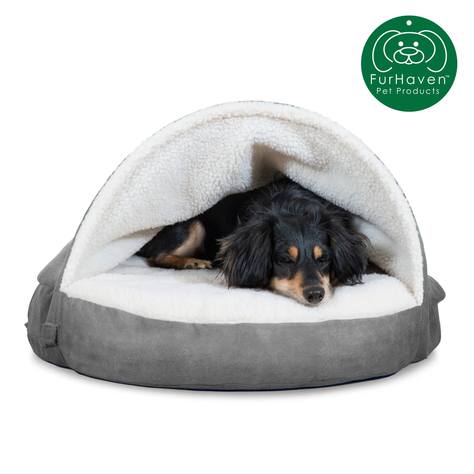 Round Faux Sheepskin Snuggery Pet Bed