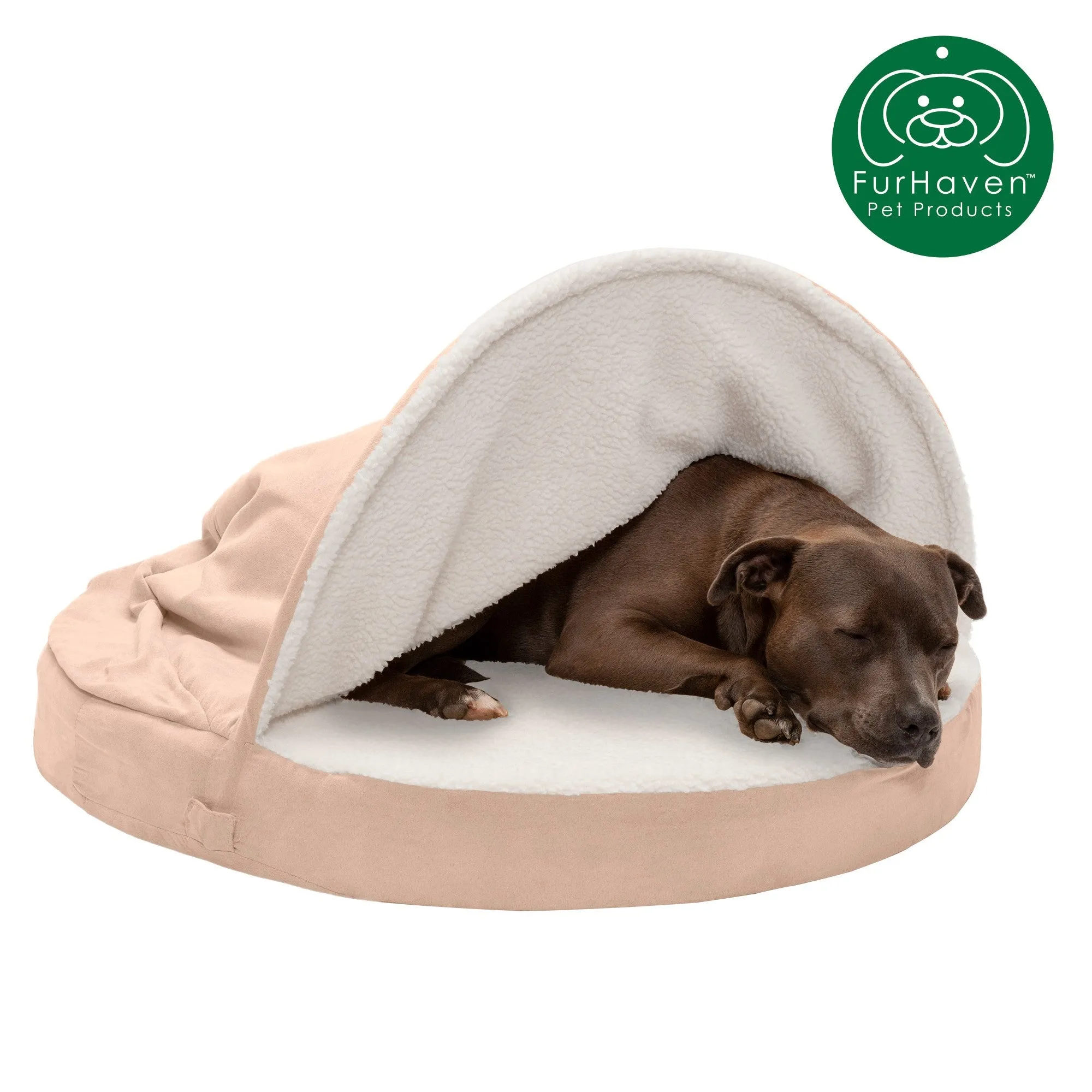 Round Faux Sheepskin Snuggery Pet Bed