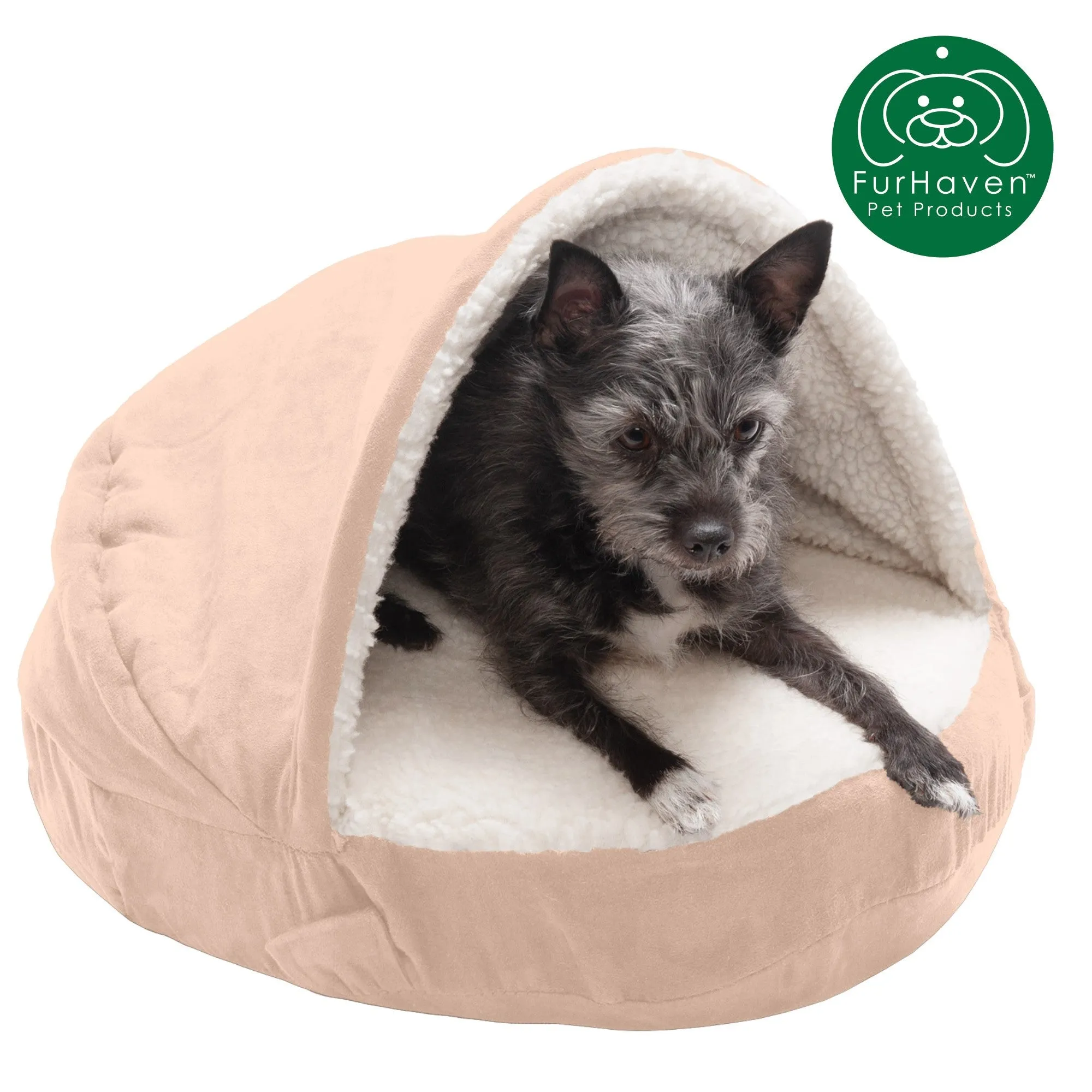 Round Faux Sheepskin Snuggery Pet Bed