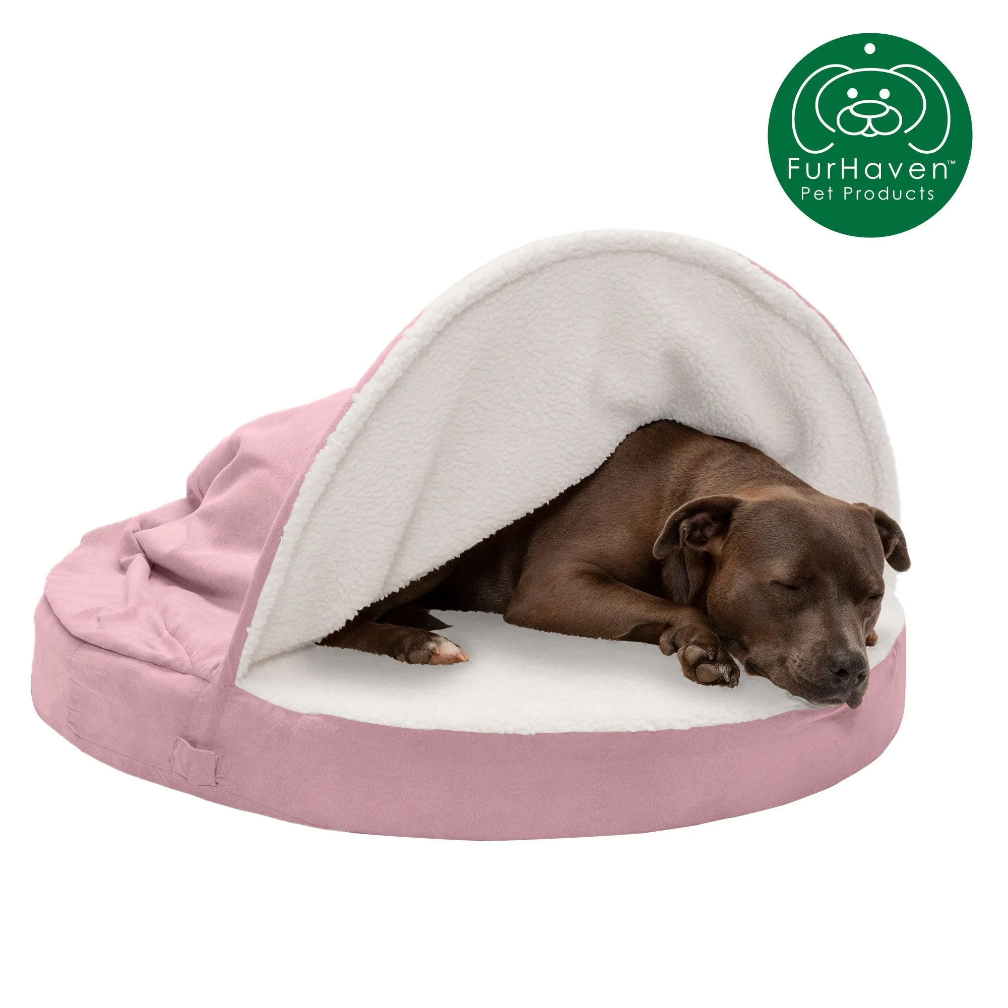 Round Faux Sheepskin Snuggery Pet Bed