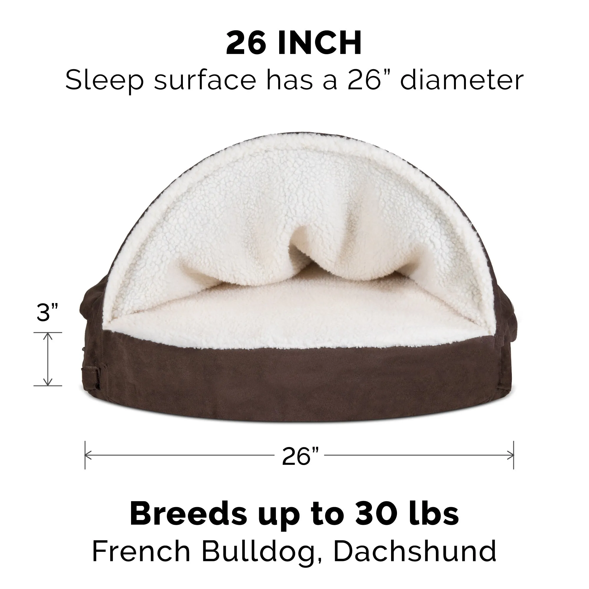 Round Faux Sheepskin Snuggery Pet Bed