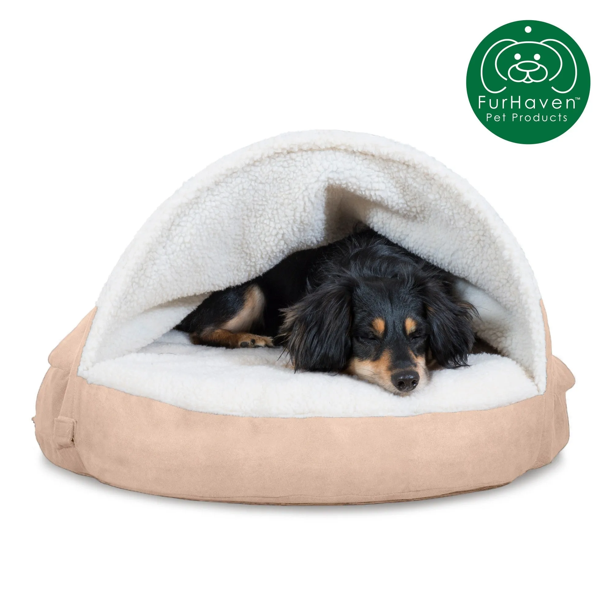 Round Faux Sheepskin Snuggery Pet Bed