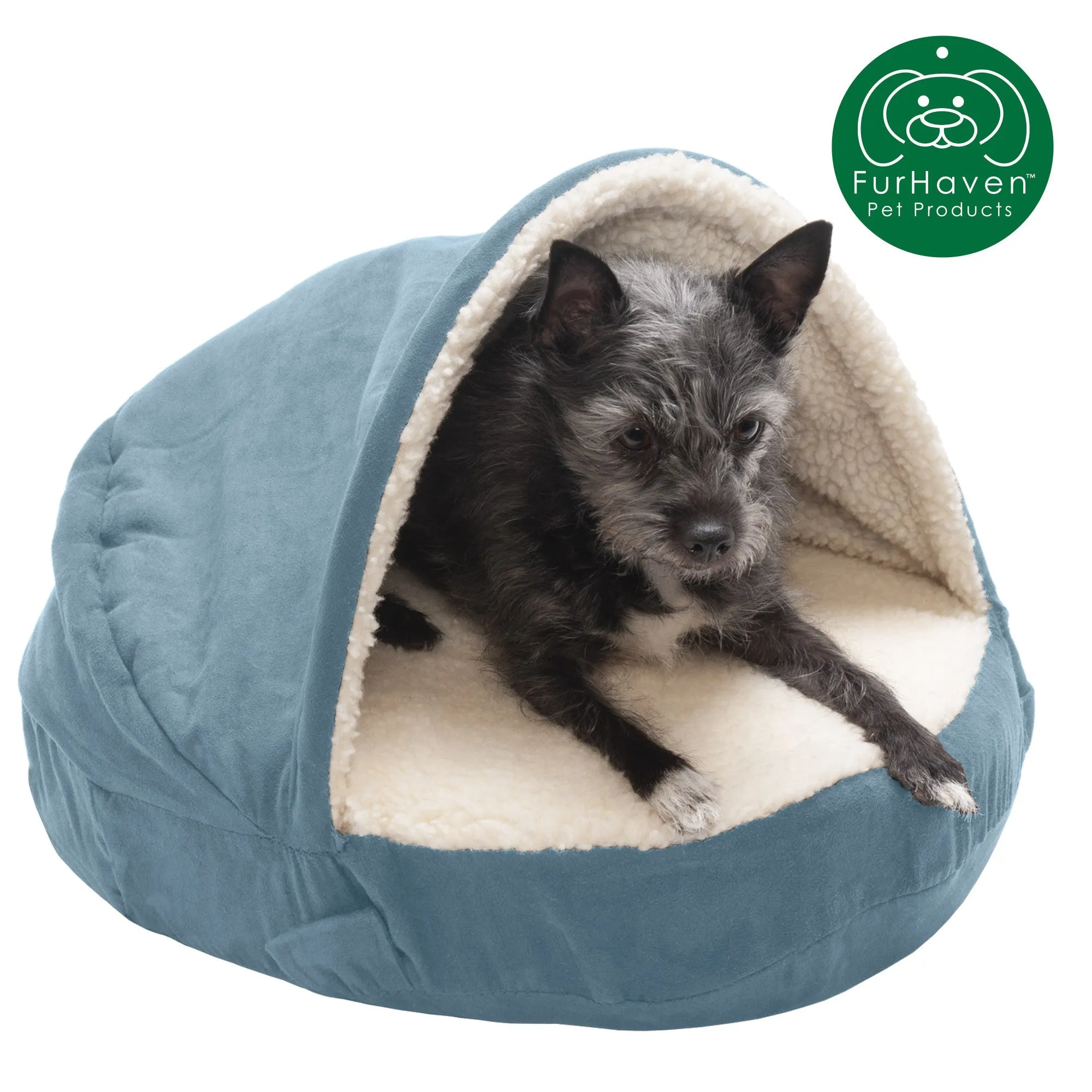 Round Faux Sheepskin Snuggery Pet Bed