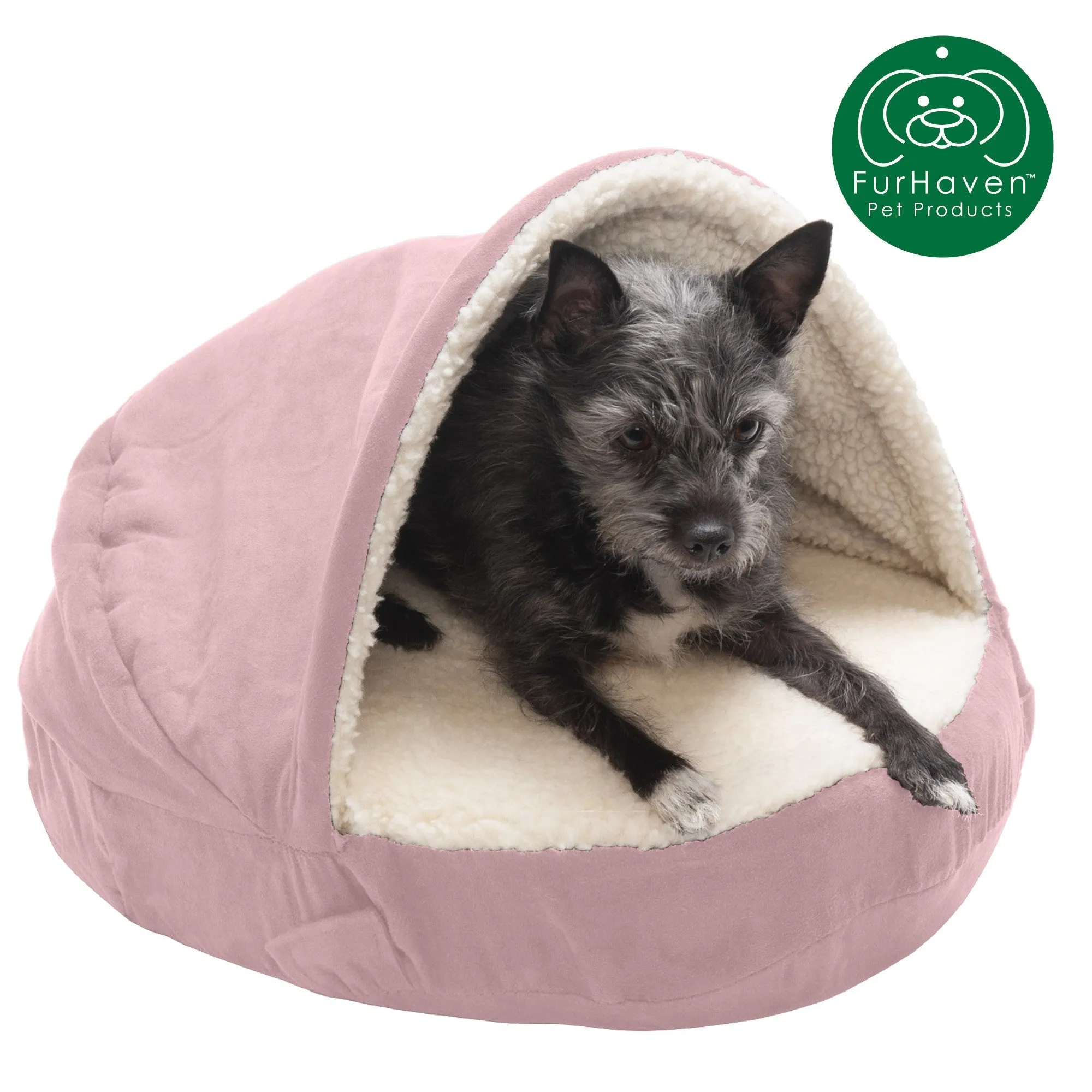 Round Faux Sheepskin Snuggery Pet Bed