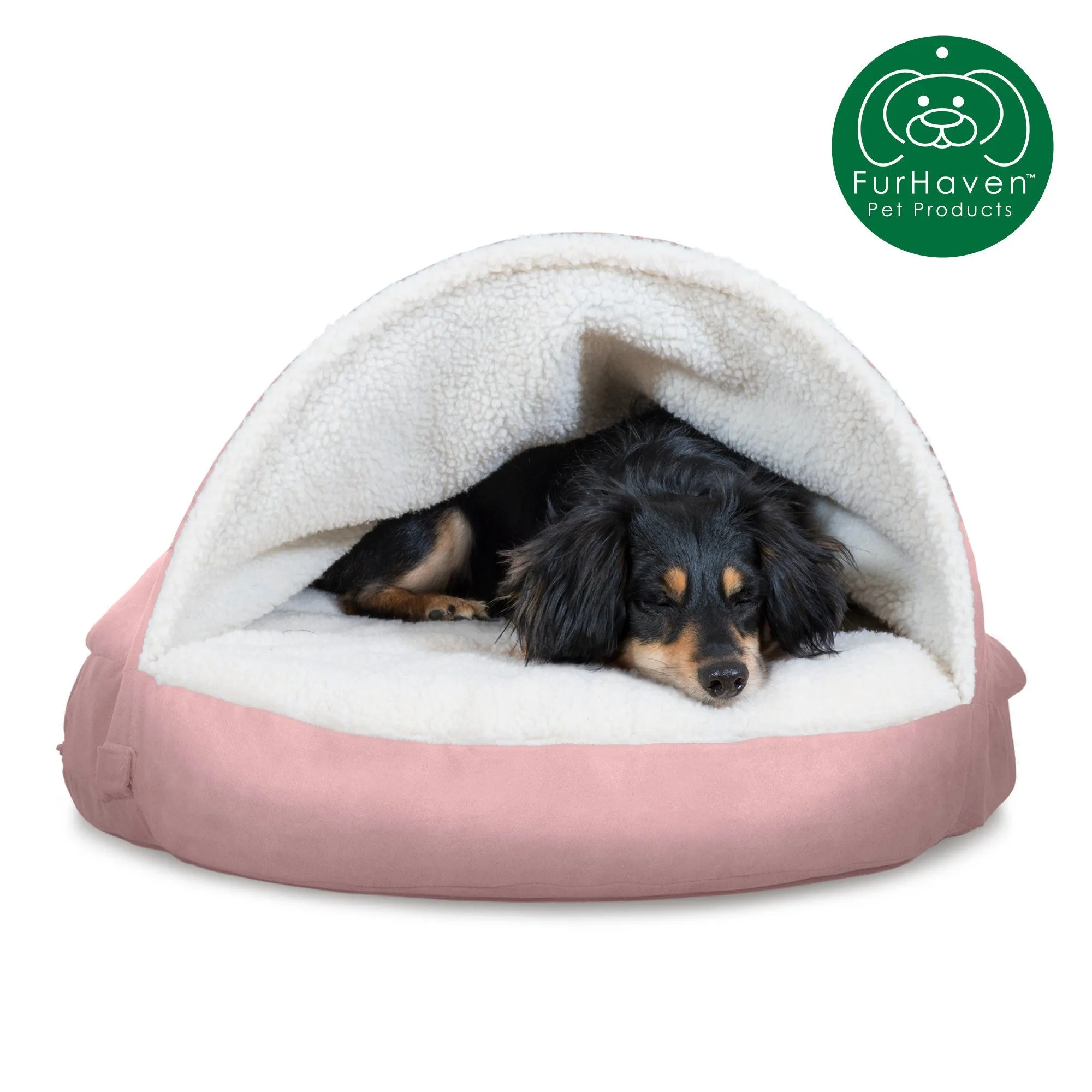 Round Faux Sheepskin Snuggery Pet Bed