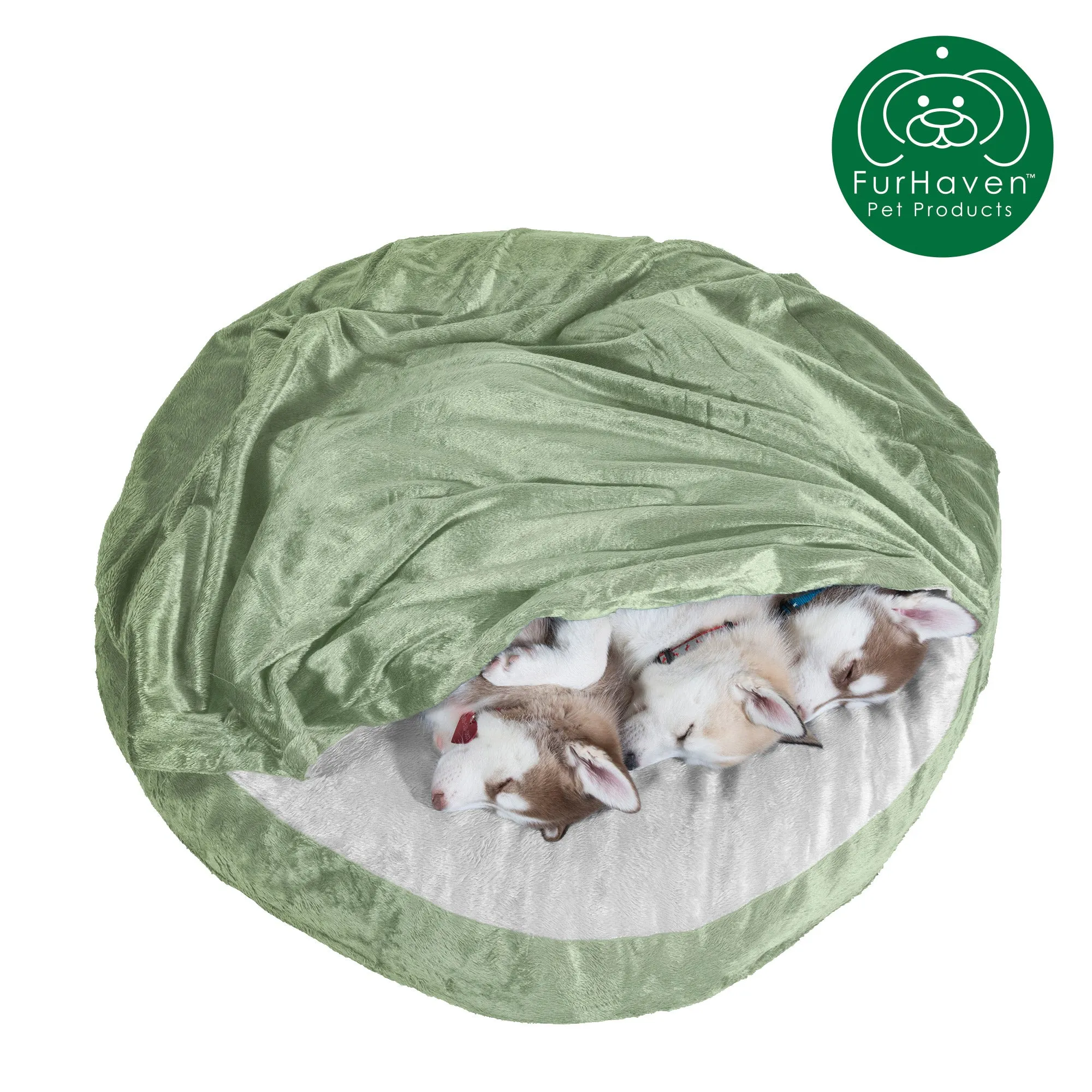 Round Microvelvet Snuggery Pet Bed