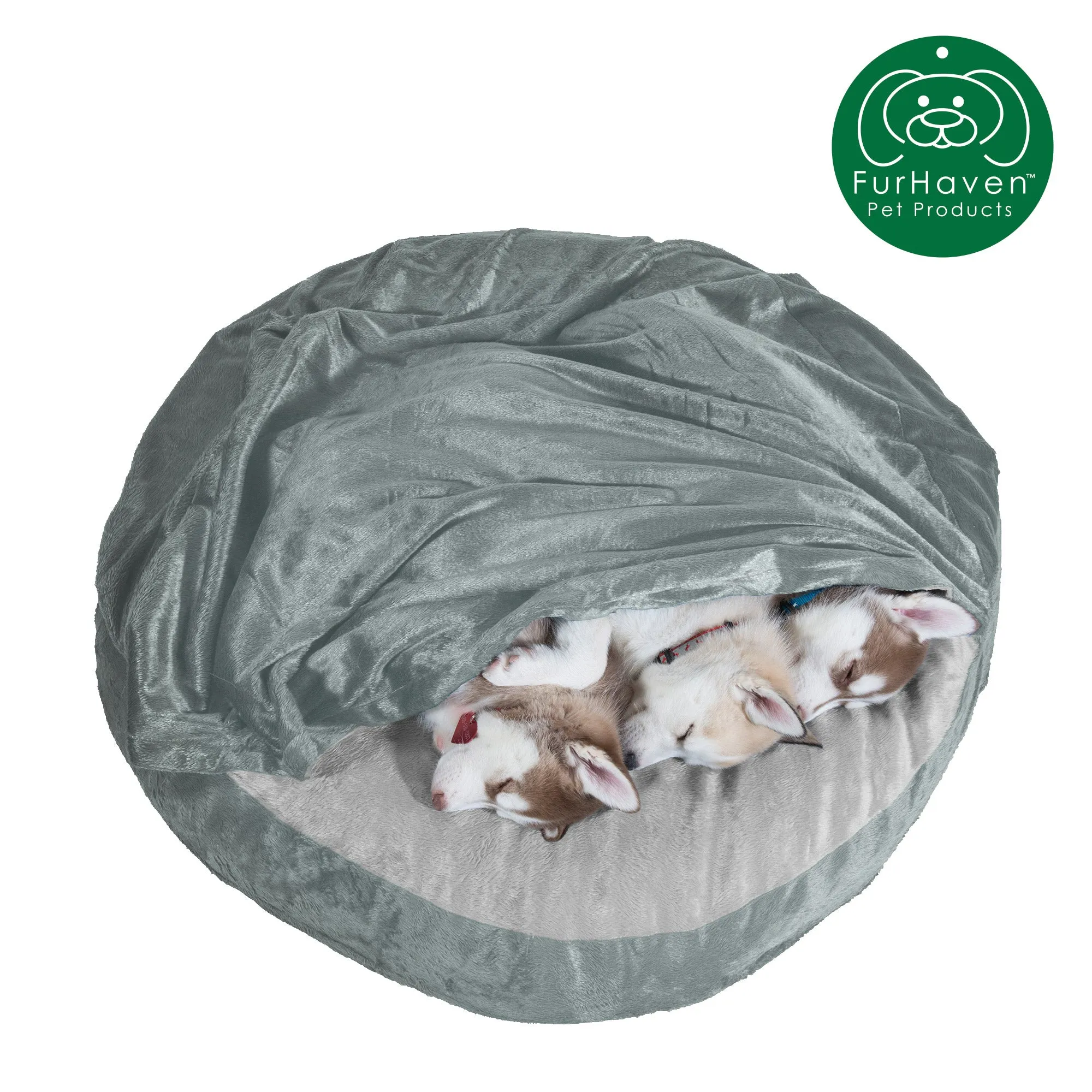 Round Microvelvet Snuggery Pet Bed