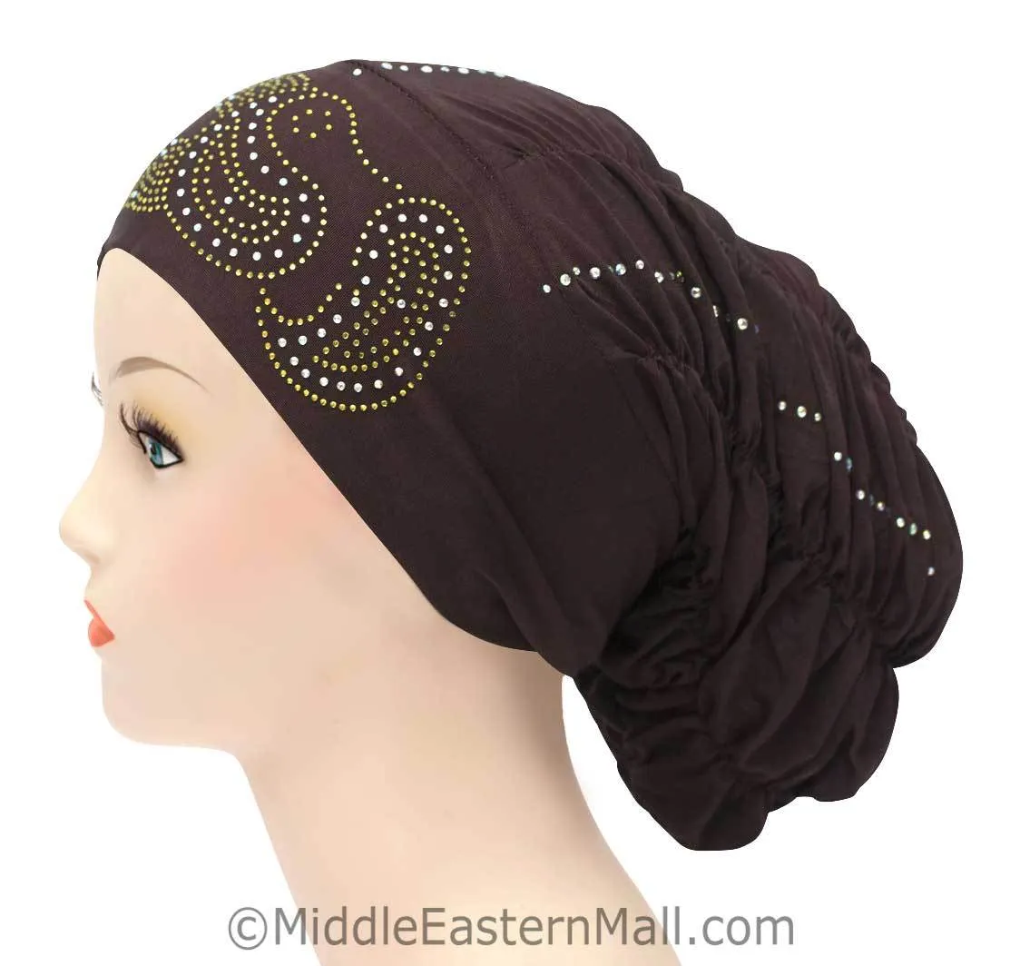 Royal Snood Ruched Hijab Caps Any stone design