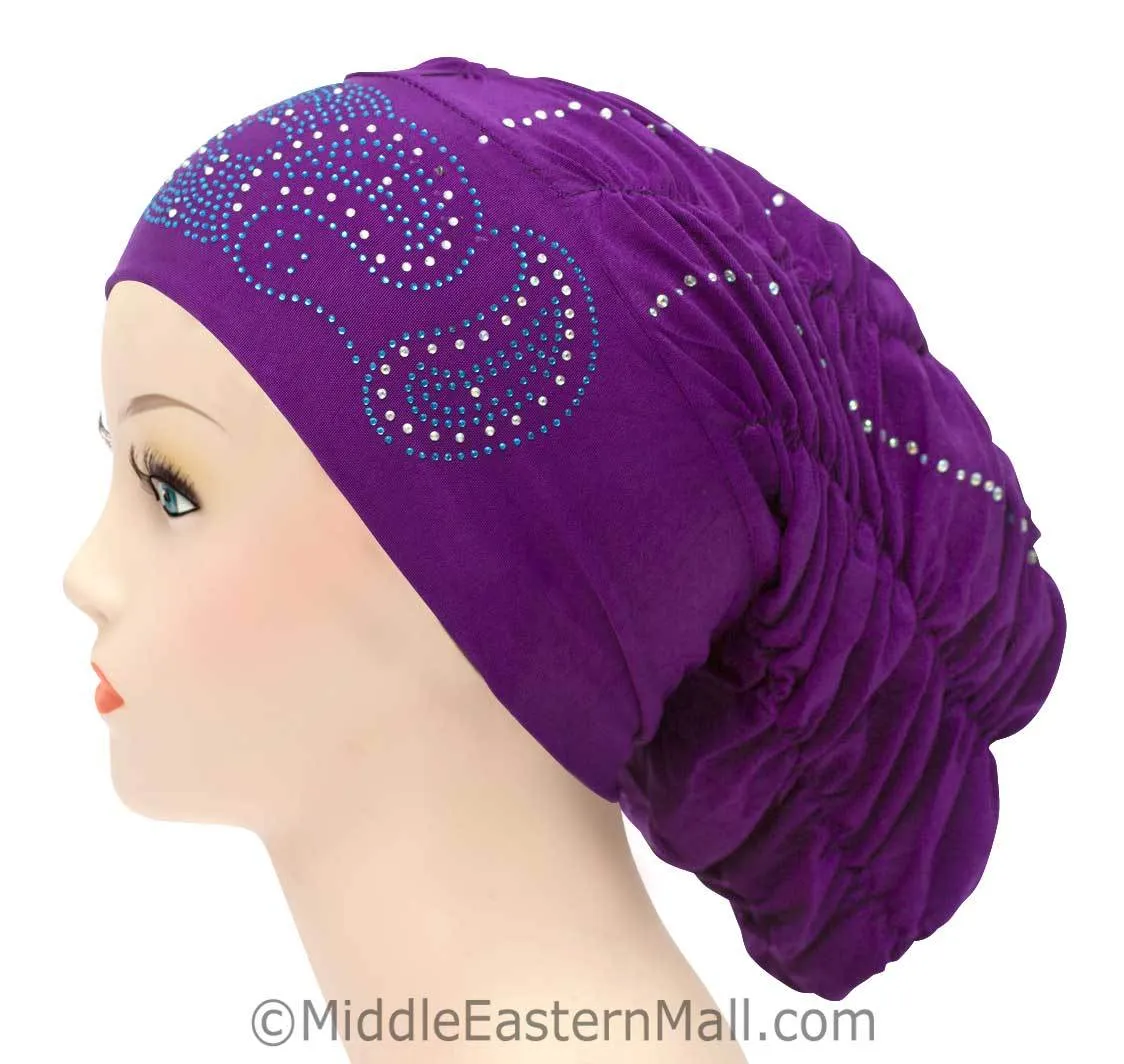 Royal Snood Ruched Hijab Caps Any stone design