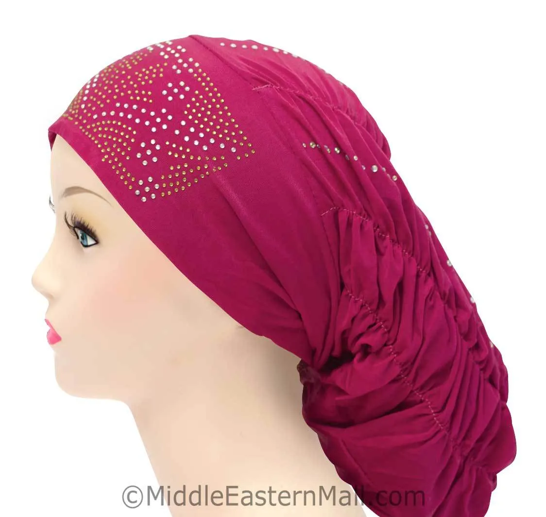 Royal Snood Ruched Hijab Caps Any stone design