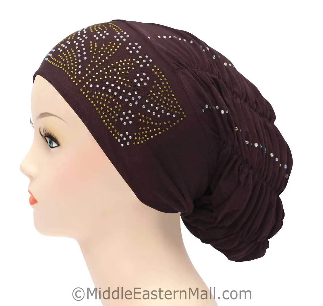 Royal Snood Ruched Hijab Caps Any stone design