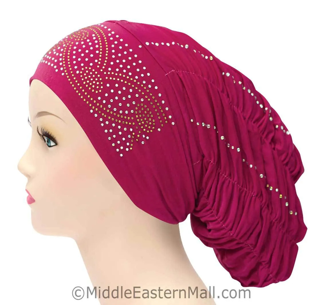 Royal Snood Ruched Hijab Caps Any stone design