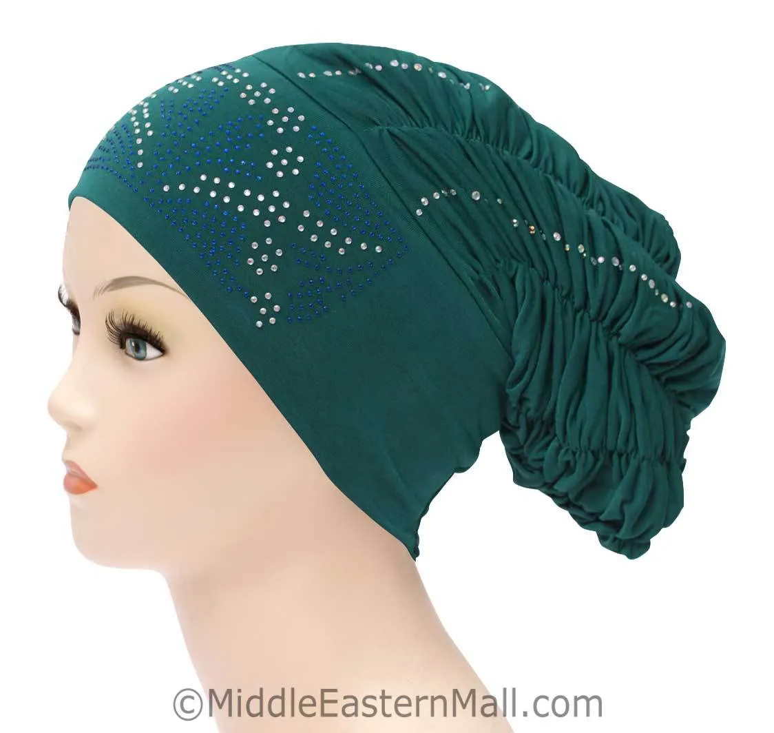 Royal Snood Ruched Hijab Caps Any stone design